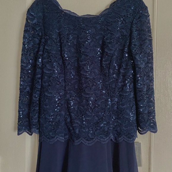 NWT Alex Evenings dress, Navy blue, Size 10 - Picture 7 of 9